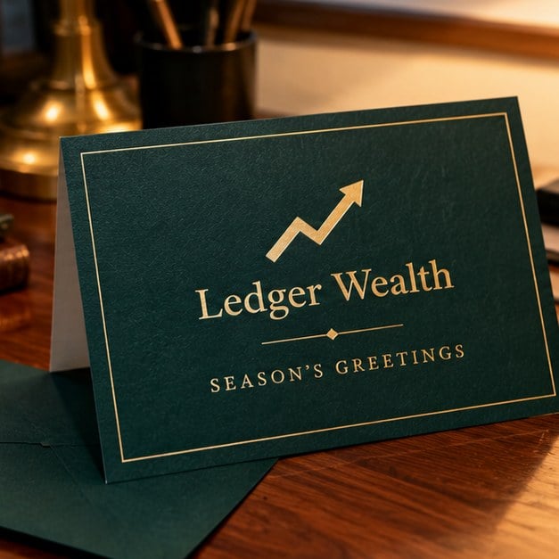 Customer photo of a custom foil holiday card